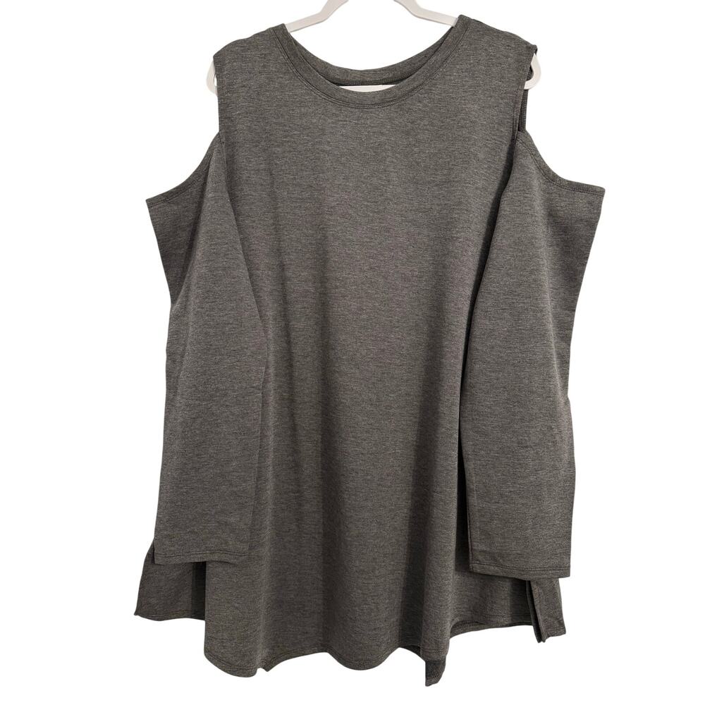 Ahh Dreams NWOT Cold Shoulder Cozy Lounge Assymetric Tunic Sweatshirt Women's 3X